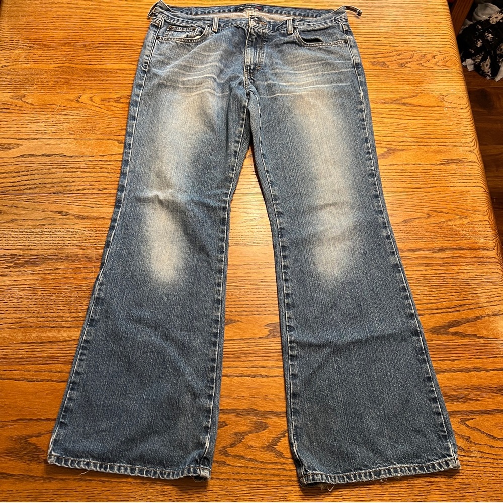 Vintage Y2K American Eagle Flare Bootcut Jeans Size 14 Mdm Wash Low Rise Denim